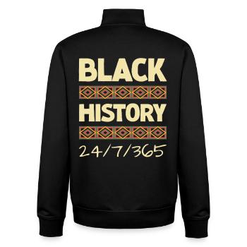 Histoire des Noirs 24h/24/7/365 - Sweat zippé unisexe en coton bio Stanley/Stella - noir - Dos - AI Model Male 185 light (185cm)