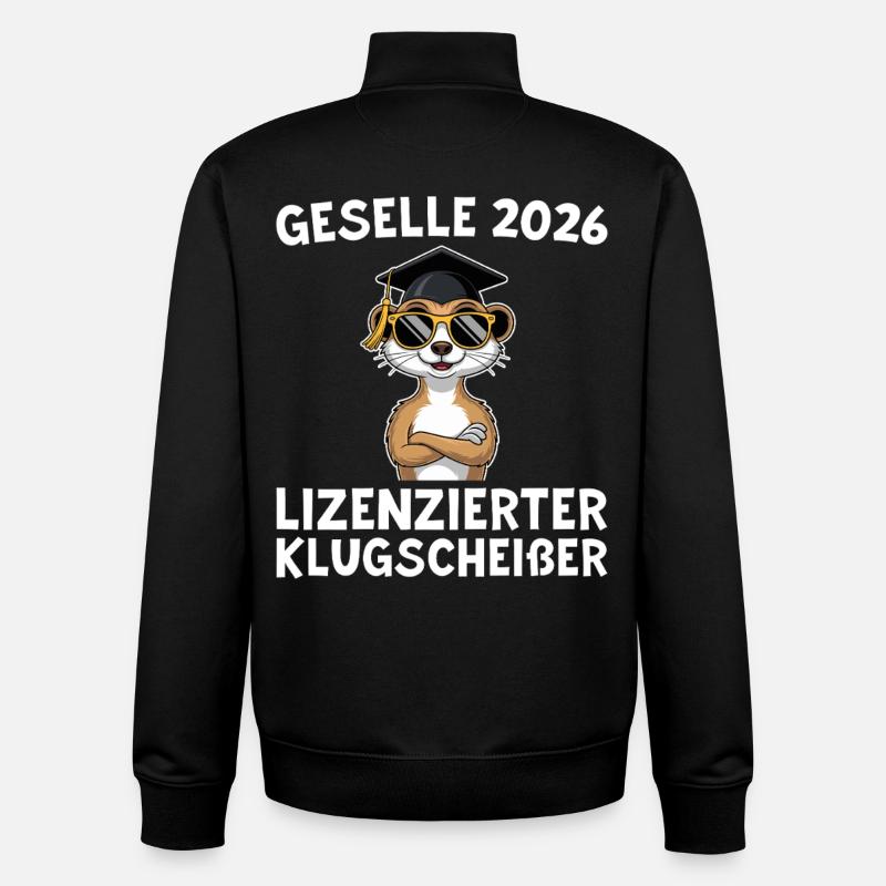 Formation réussie en 2026 : suricate compagnon - Sweat zippé unisexe en coton bio Stanley/Stella - noir