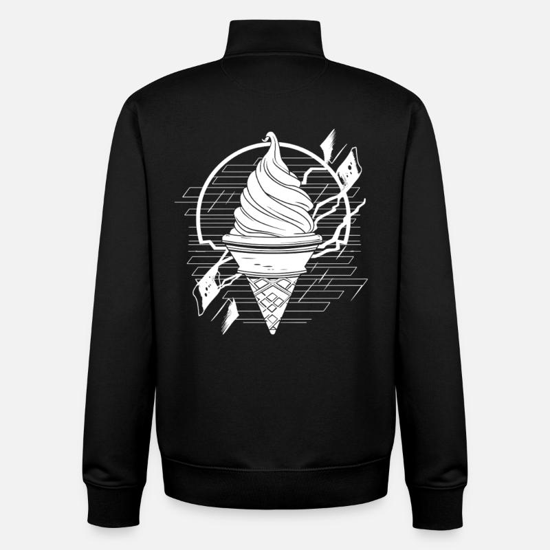 Softeis Zeichnung - Unisex Organic Zip Sweatshirt by Stanley/Stella - black