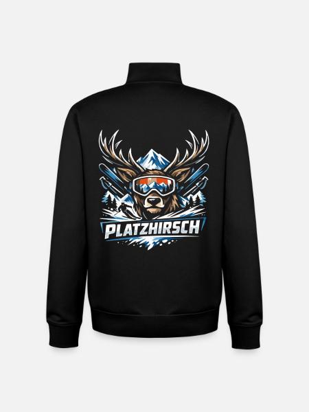Platzhirsch Ski Hirsch  - Unisex Organic Zip Sweatshirt von Stanley/Stella - Schwarz