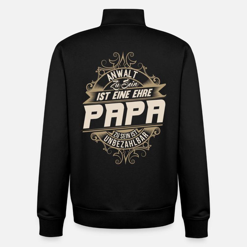 Papa avocat - Sweat zippé unisexe en coton bio Stanley/Stella - noir