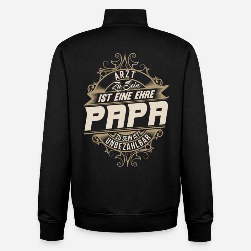 Docteur, papa - Sweat zippé unisexe en coton bio Stanley/Stella - noir