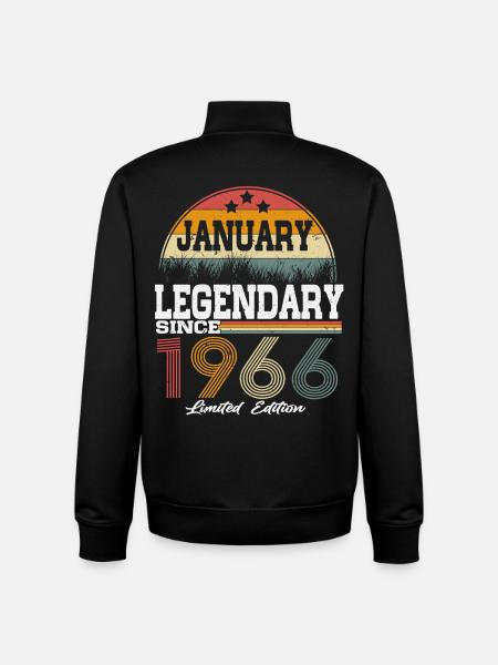 Legends-were-born-in-January-1966 - Unisex Organic Zip Sweatshirt by Stanley/Stella - black