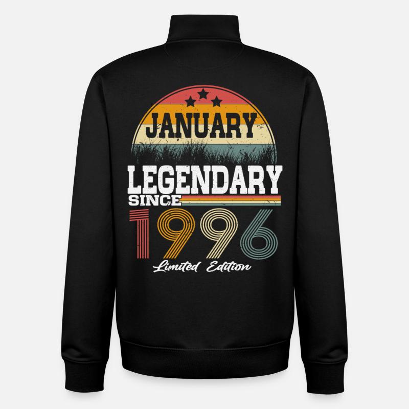 Legenden-wurden-im-Januar-1996-geboren - Unisex Organic Zip Sweatshirt von Stanley/Stella - Schwarz
