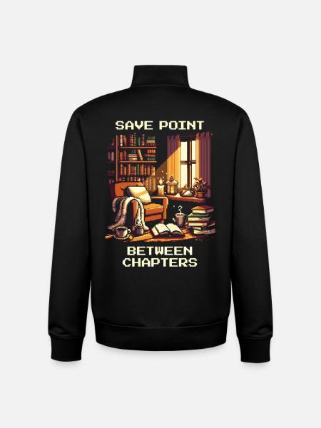 Savepoint Between Chapters | Reading pause reading - Unisex Organic Zip Sweatshirt by Stanley/Stella - black