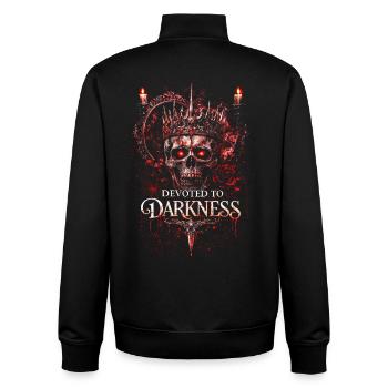 Dark Romance Booktok Devoted To Darkness - Unisex Organic Zip Sweatshirt by Stanley/Stella - black - Back - AI Model Male 185 light (185cm)