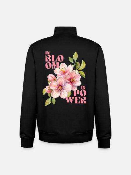 IN BLOOM - IN POWER - Unisex Organic Zip Sweatshirt by Stanley/Stella - black