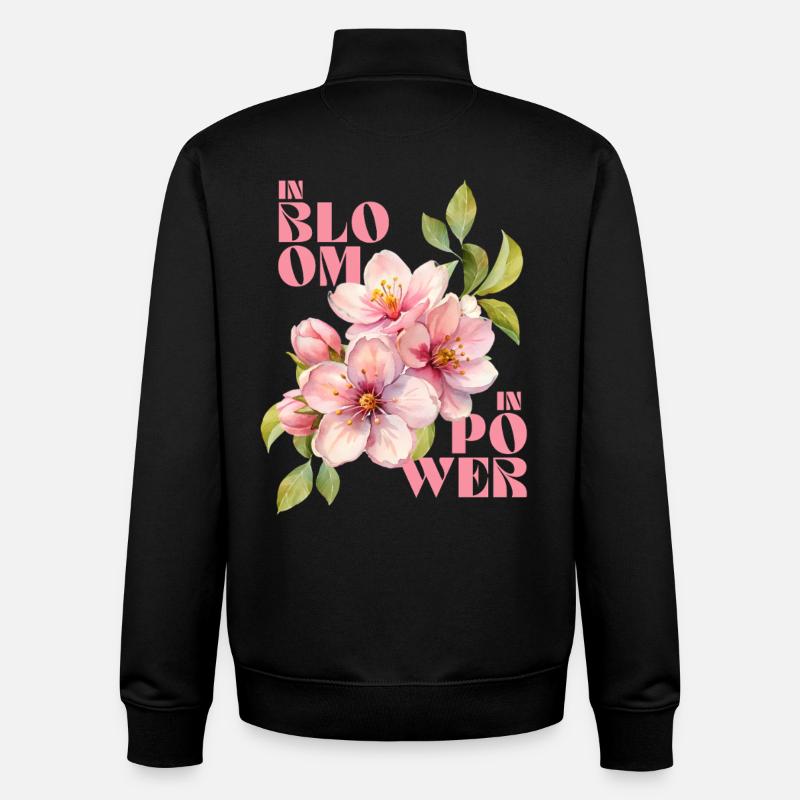 IN BLOOM - IN POWER - Unisex Organic Zip Sweatshirt von Stanley/Stella - Schwarz