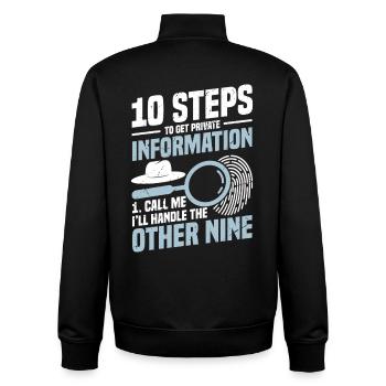  Private Detective Uniform Badge Holder Private - Unisex Organic Zip Sweatshirt by Stanley/Stella - black - Back - AI Model Male 185 light (185cm)