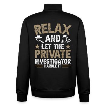  Private Investigator Uniform Detective Costume - Unisex Organic Zip Sweatshirt by Stanley/Stella - black - Back - AI Model Male 185 light (185cm)