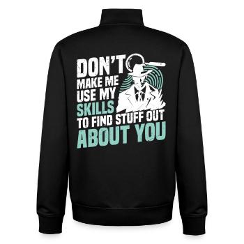  Observation Outfit for Private Investigator - Unisex Organic Zip Sweatshirt by Stanley/Stella - black - Back - AI Model Male 185 light (185cm)