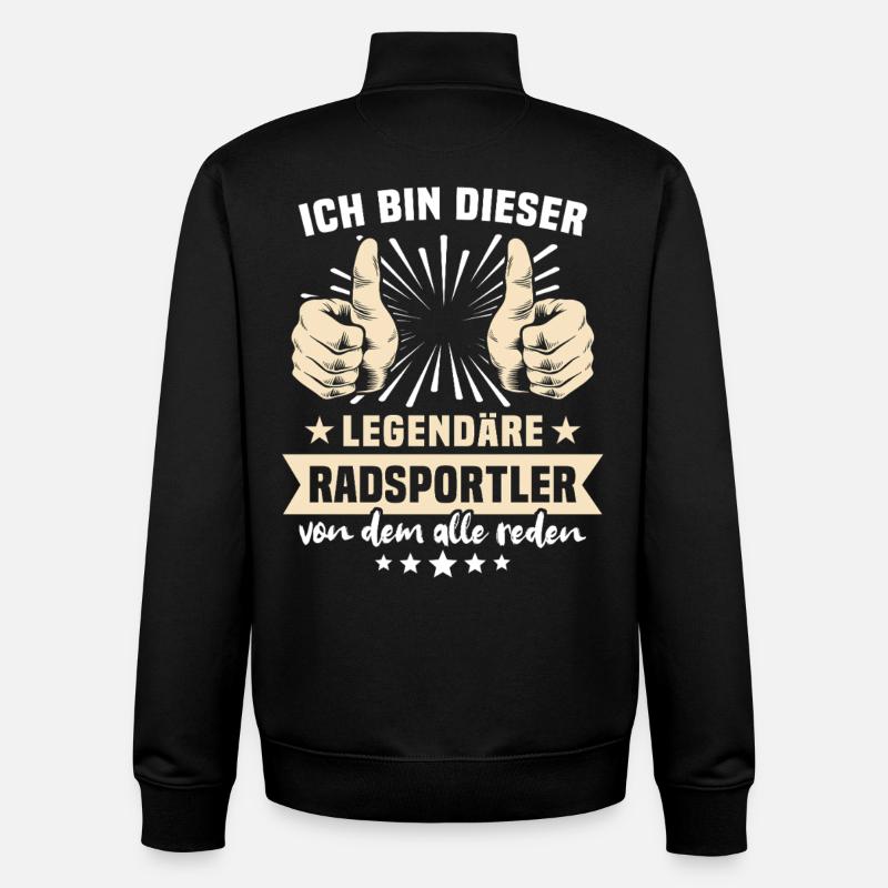 Cyclist Sayings - Unisex Organic Zip Sweatshirt by Stanley/Stella - black