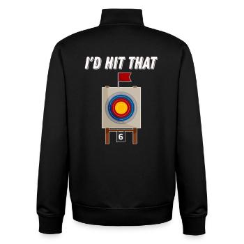 Archery I'd Hit That - Unisex Organic Zip Sweatshirt by Stanley/Stella - black - Back - AI Model Male 185 light (185cm)