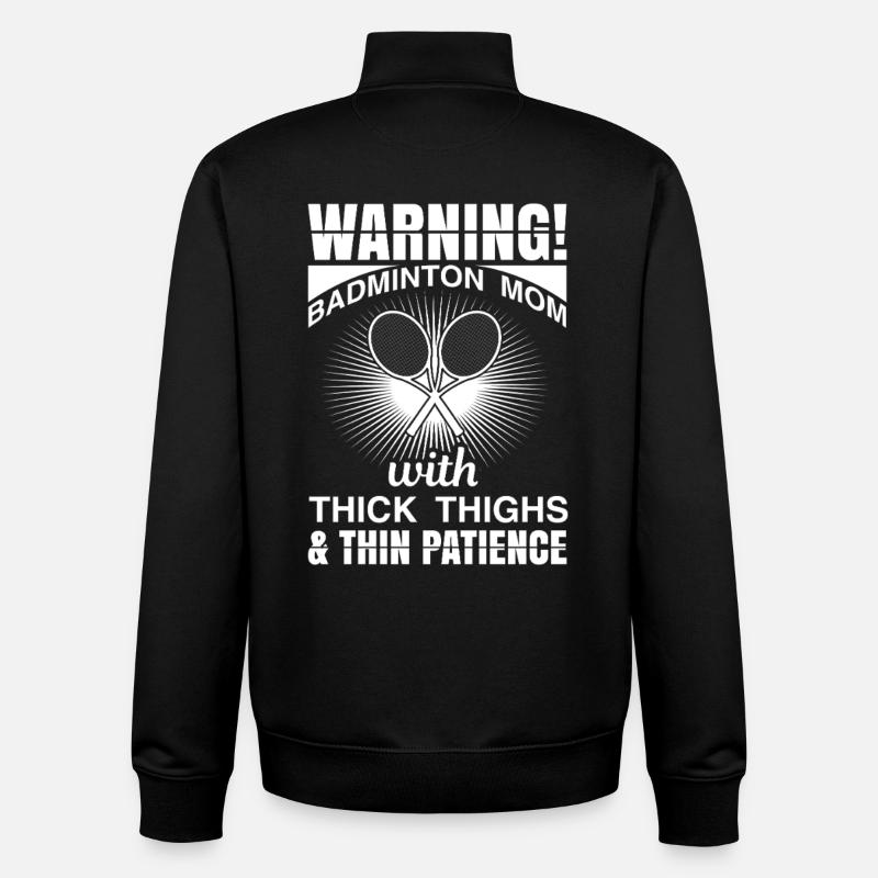 Maman badminton - Sweat zippé unisexe en coton bio Stanley/Stella - noir