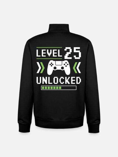 25th Birthday Level 25 unlocked - Unisex Organic Zip Sweatshirt by Stanley/Stella - black