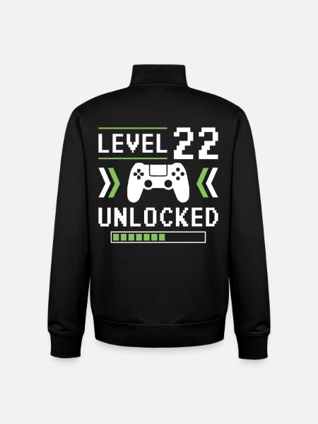 22nd Birthday Level 22 unlocked - Unisex Organic Zip Sweatshirt by Stanley/Stella - black