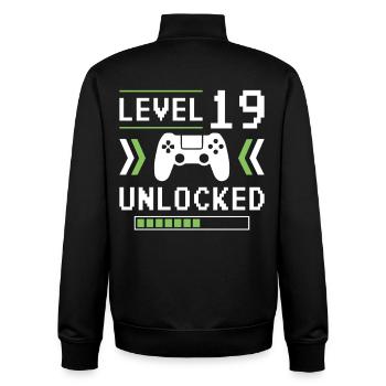 19th Birthday Level 19 unlocked - Unisex Organic Zip Sweatshirt by Stanley/Stella - black - Back - AI Model Male 185 light (185cm)