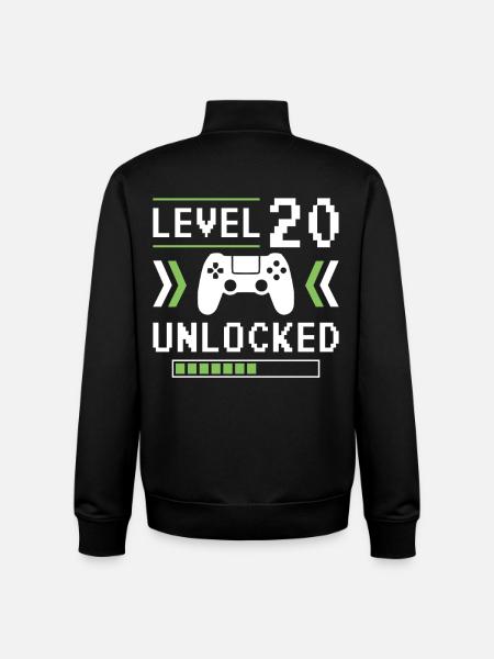 20th Birthday Level 20 unlocked - Unisex Organic Zip Sweatshirt by Stanley/Stella - black