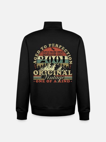 Made in 2001 Limited Birthday Gift - Unisex Organic Zip Sweatshirt by Stanley/Stella - black