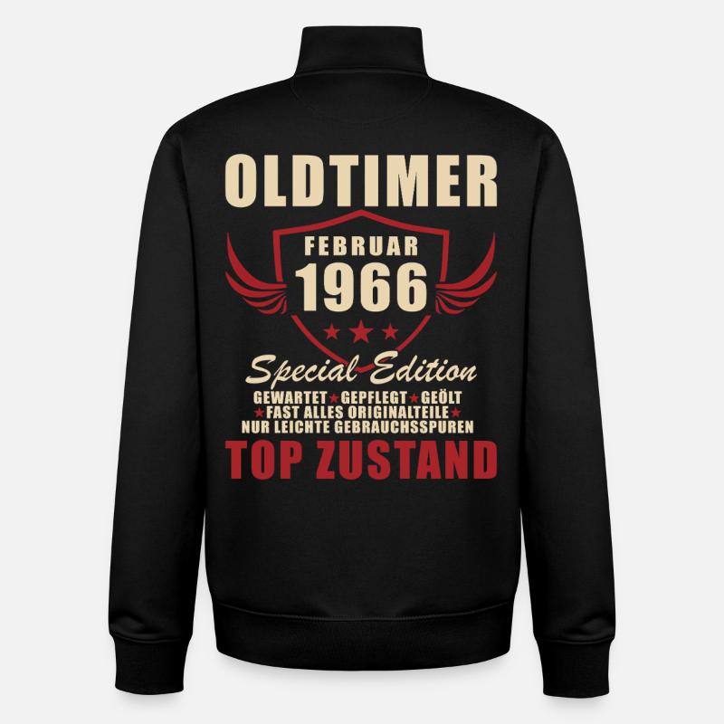 Février 1966 - Février 1966 Don - Sweat zippé unisexe en coton bio Stanley/Stella - noir