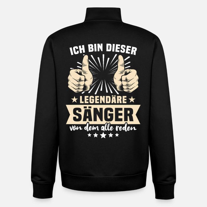 Dictons des chanteurs - Sweat zippé unisexe en coton bio Stanley/Stella - noir