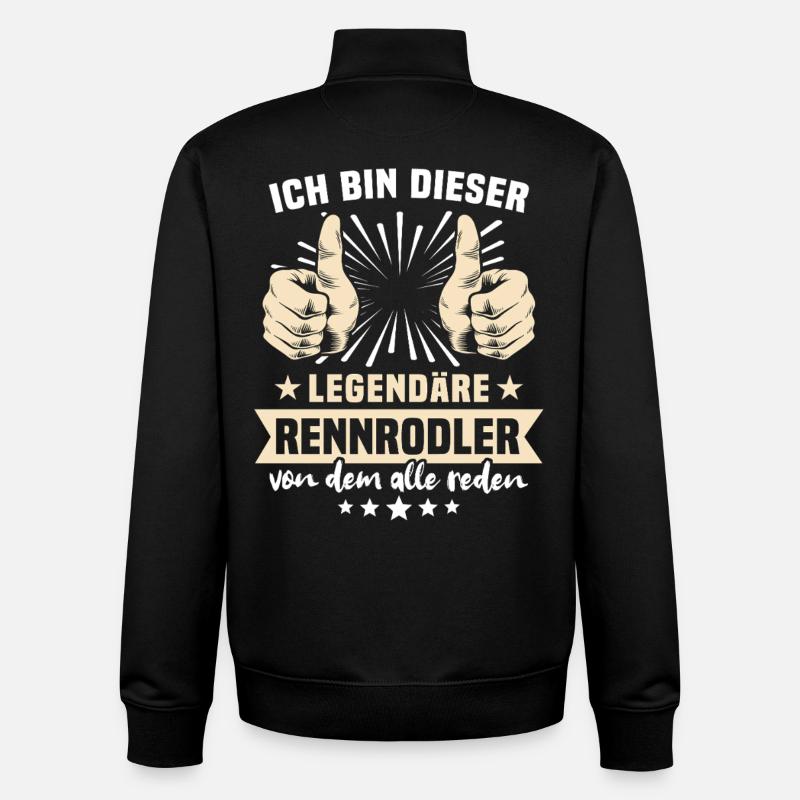 Rennrodler Sprüche - Unisex Organic Zip Sweatshirt von Stanley/Stella - Schwarz
