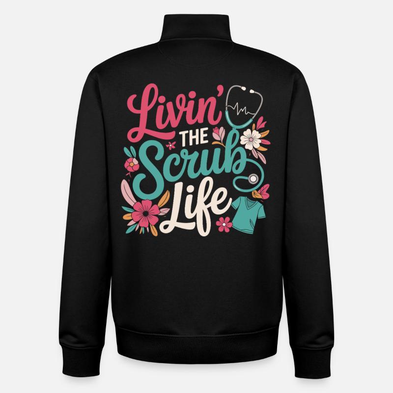 Vivre la vie de broussailles - Sweat zippé unisexe en coton bio Stanley/Stella - noir