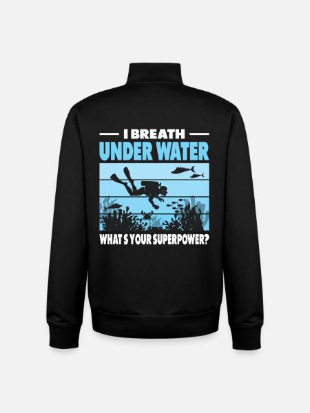 Funny diver design - Unisex Organic Zip Sweatshirt by Stanley/Stella - black