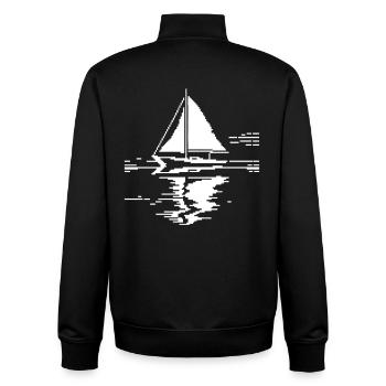 Segelboot Pixel Grafik - Unisex Organic Zip Sweatshirt von Stanley/Stella - Schwarz - Hinten - AI Model Male 185 light (185cm)