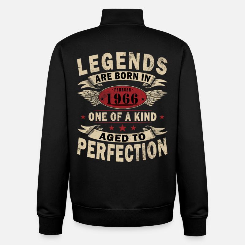 February 1966 - February 1966 Gift - Unisex Organic Zip Sweatshirt by Stanley/Stella - black
