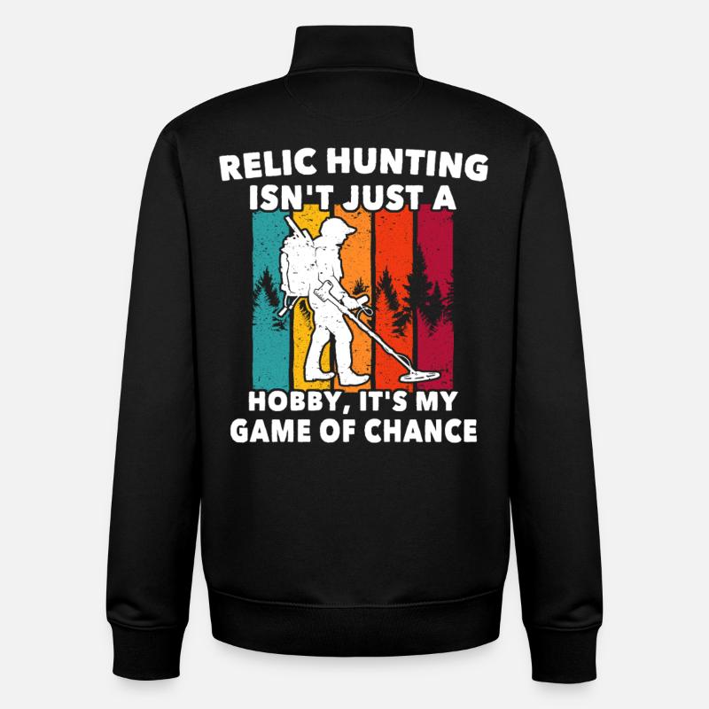 Détecteur de métaux Relic Seeker - Sweat zippé unisexe en coton bio Stanley/Stella - noir