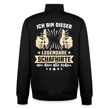shepherd sayings - Unisex Organic Zip Sweatshirt by Stanley/Stella - black - Back - AI Model Male 185 light (185cm)