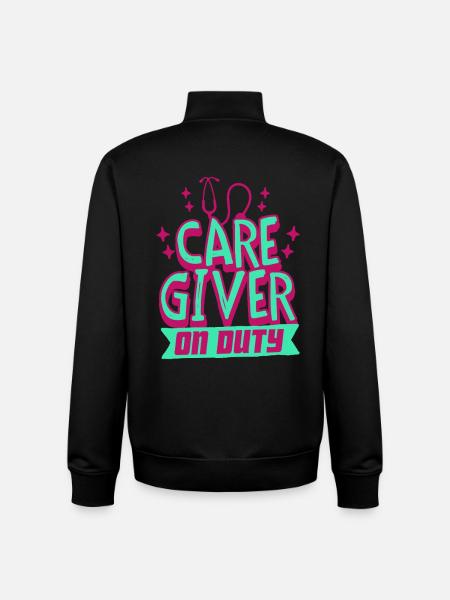 Nurse, geriatric care - Unisex Organic Zip Sweatshirt by Stanley/Stella - black