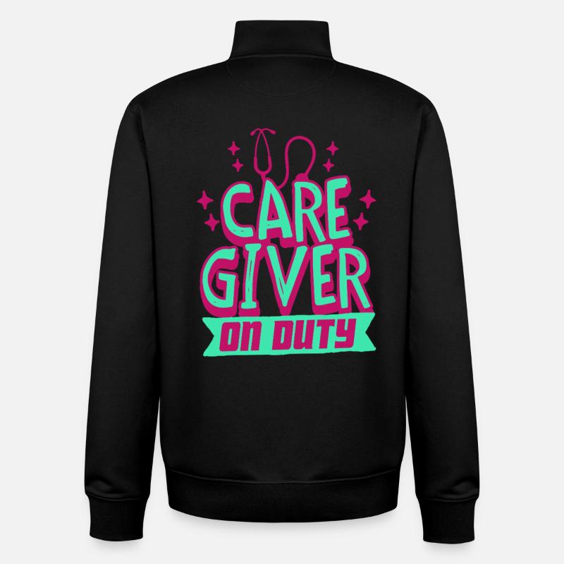 Infirmière, soins gériatriques - Sweat zippé unisexe en coton bio Stanley/Stella - noir