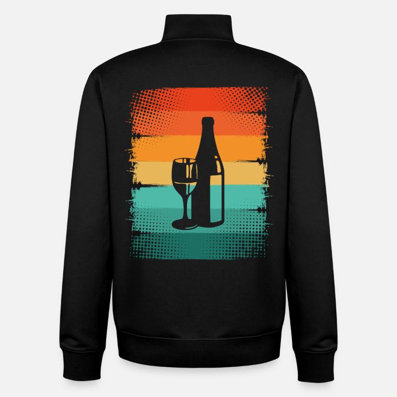 Wine - Unisex Organic Zip Sweatshirt by Stanley/Stella - black