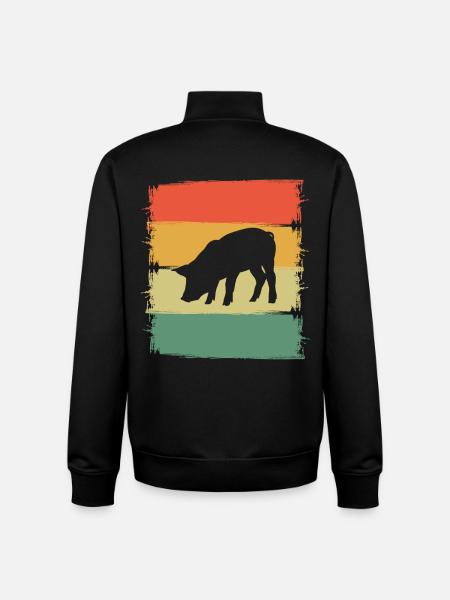 Cochon - Sweat zippé unisexe en coton bio Stanley/Stella - noir