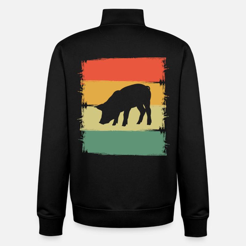 Schwein - Unisex Organic Zip Sweatshirt von Stanley/Stella - Schwarz