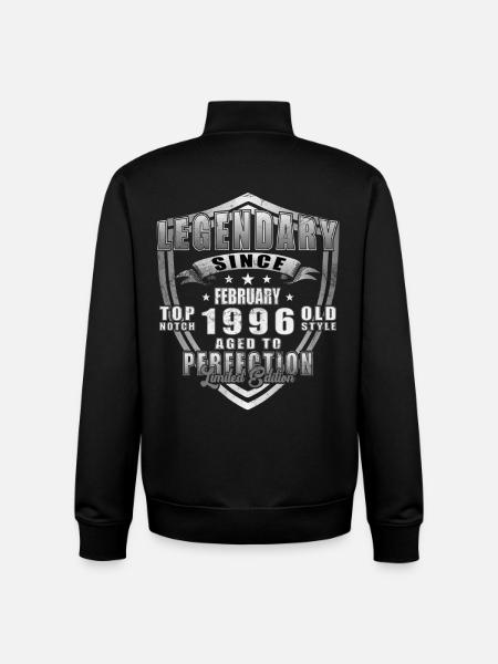 February 1996 Birthday Husband - Unisex Organic Zip Sweatshirt by Stanley/Stella - black