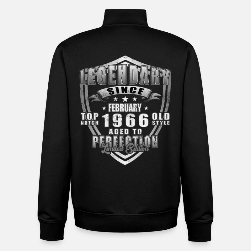 February 1966 - February 1966 Gift - Unisex Organic Zip Sweatshirt by Stanley/Stella - black