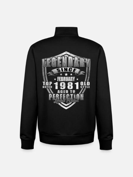 February 1981 Jubilee 1981 Legends February - Unisex Organic Zip Sweatshirt by Stanley/Stella - black