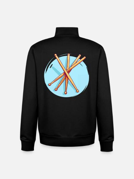 Drumsticks Drawing - Unisex Organic Zip Sweatshirt by Stanley/Stella - black