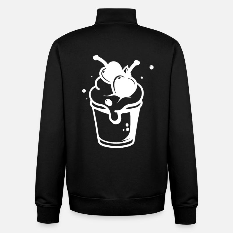 Dessin de coupe glacée - Sweat zippé unisexe en coton bio Stanley/Stella - noir