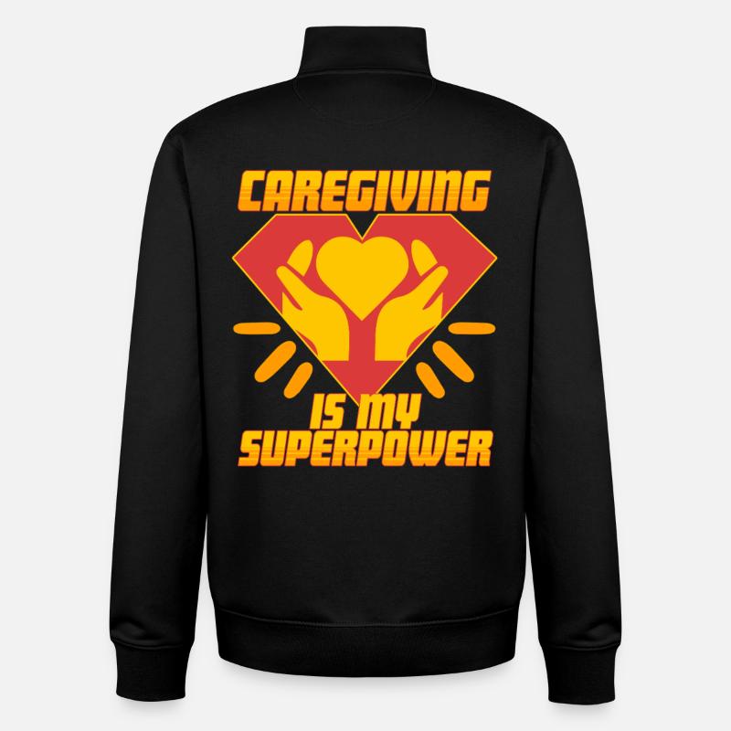 Infirmière, soins gériatriques - Sweat zippé unisexe en coton bio Stanley/Stella - noir