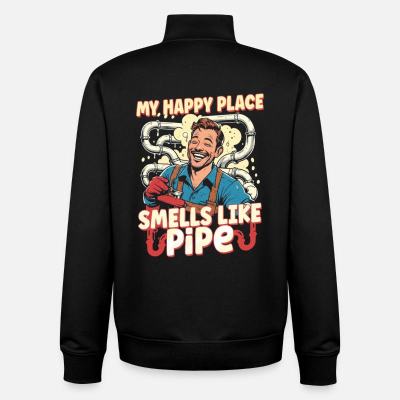 Pipe Layer Pipeline Builder - Unisex Organic Zip Sweatshirt by Stanley/Stella - black