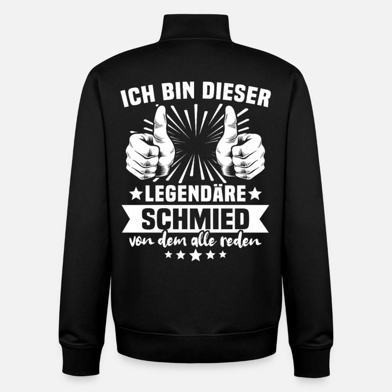 Légende du forgeron - Sweat zippé unisexe en coton bio Stanley/Stella - noir