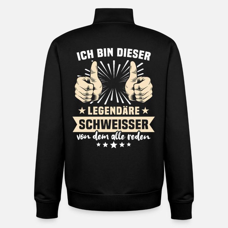 Dictons des soudeurs - Sweat zippé unisexe en coton bio Stanley/Stella - noir