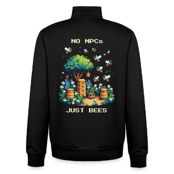 No NPCs, only bees | Beekeeping & Honey - Unisex Organic Zip Sweatshirt by Stanley/Stella - black - Back - AI Model Male 185 light (185cm)