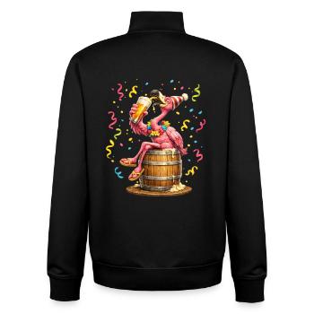 Carnival Carnival Costume Flamingo Party Beer Cologne - Unisex Organic Zip Sweatshirt by Stanley/Stella - black - Back - AI Model Male 185 light (185cm)