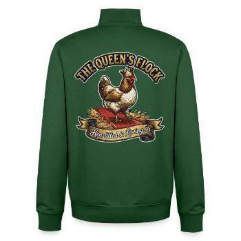 Le groupe de reines Poule Titrée et Adore Ça Hein - Sweat zippé unisexe en coton bio Stanley/Stella - vert bouteille - Dos - AI Model Male 185 dark (185cm)