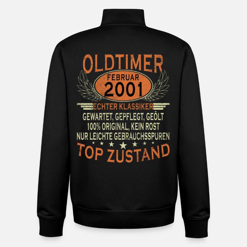Février 2001 Jubilé février 2001 Février - Sweat zippé unisexe en coton bio Stanley/Stella - noir